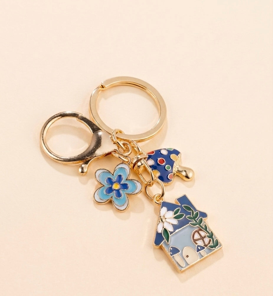 Whimsical House Keychain