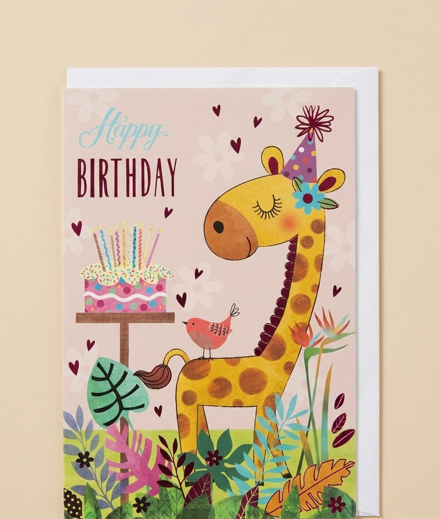 Giraffe birthday card